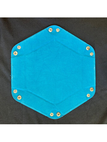 GENERIC HEXAGONAL FOLDING DICE TRAY BLUE