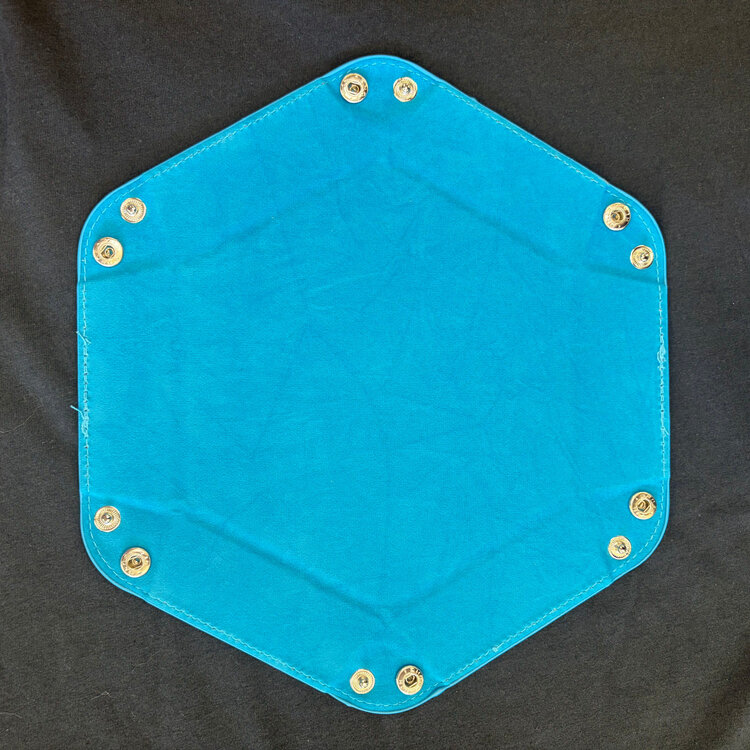 GENERIC HEXAGONAL FOLDING DICE TRAY BLUE