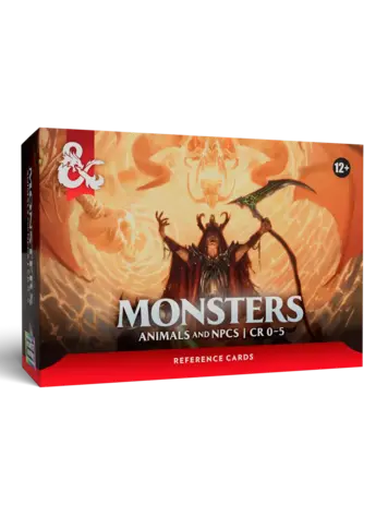 WIZARDS OF THE COAST DUNGEONS AND DRAGONS MONSTER CARDS ANIMALS AND NPCS CR 0-5 REFERENCE CARDS