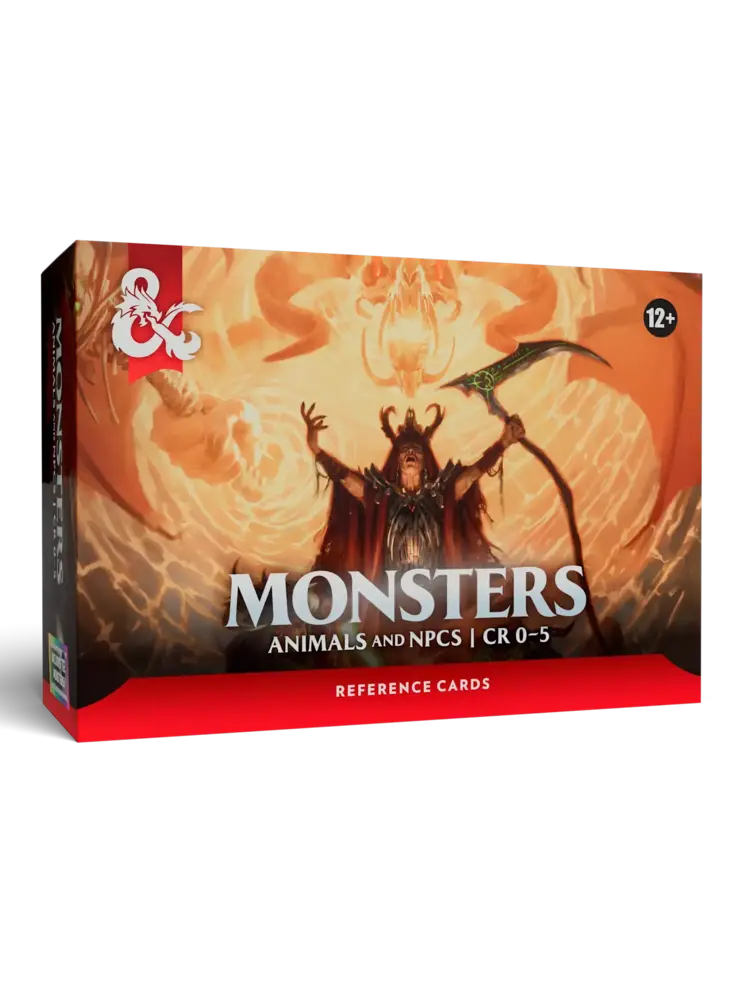 WIZARDS OF THE COAST DUNGEONS AND DRAGONS MONSTER CARDS ANIMALS AND NPCS CR 0-5 REFERENCE CARDS
