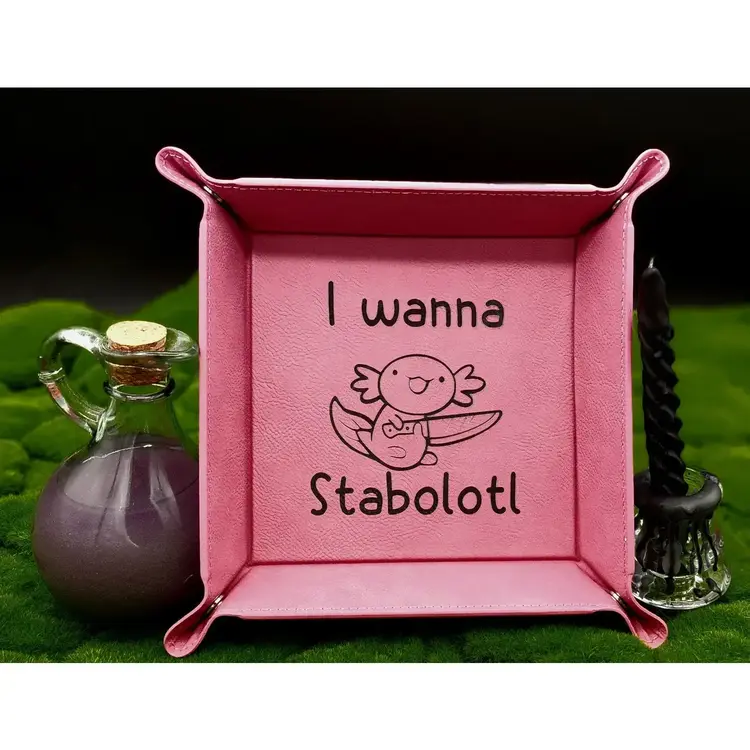 AXOLOTL STABOLOTL DND DICE TRAY PINK WITH BLACK