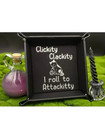CAT ROLL TO ATTACKITTY DICE TRAY TEAL AND BLACK