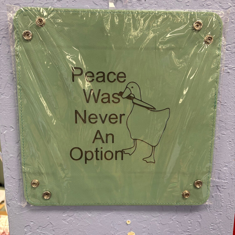 GOOSE PEACE WAS NEVER AN OPTION DICE TRAY TEAL WITH BLACK