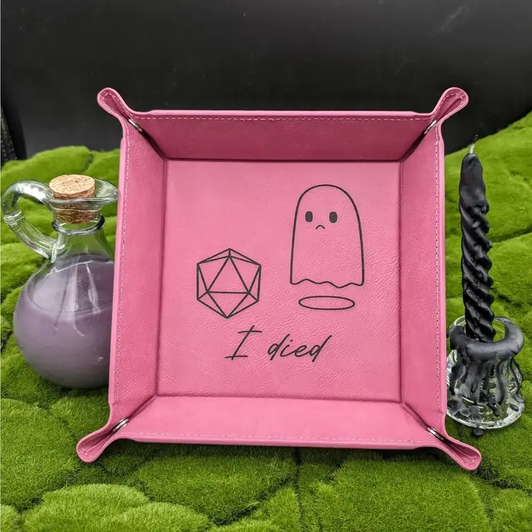 I DIED GHOST DICE TRAY TEAL WITH BLACK