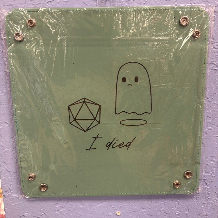 I DIED GHOST DICE TRAY TEAL WITH BLACK