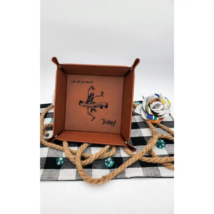 BECOME A NECROMANCER DICE TRAY GREY WITH BLACK