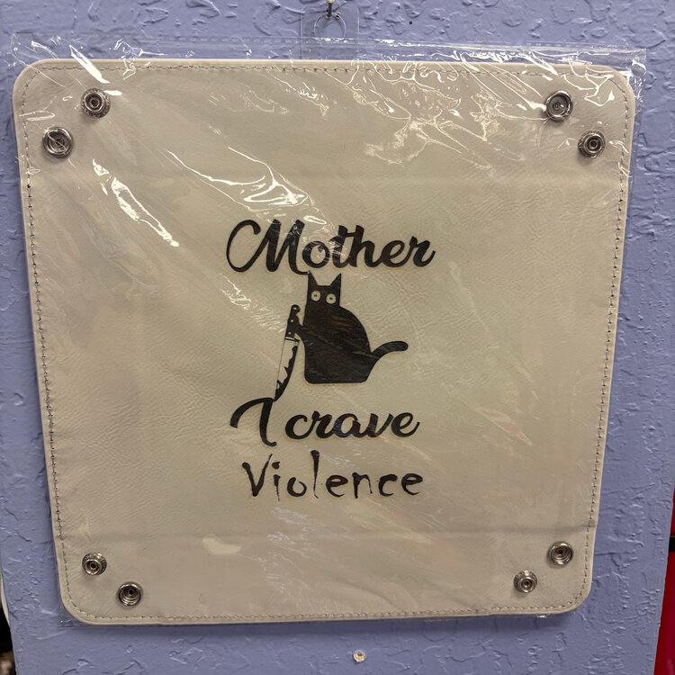 CAT MOTHER I CRAVE VIOLENCE DICE TRAY WHITE WITH BLACK