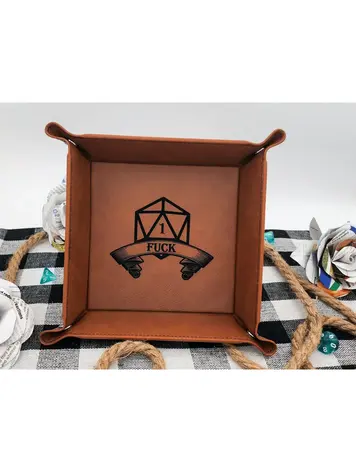 CRIT FAIL DICE TRAY WHITE WITH BLACK