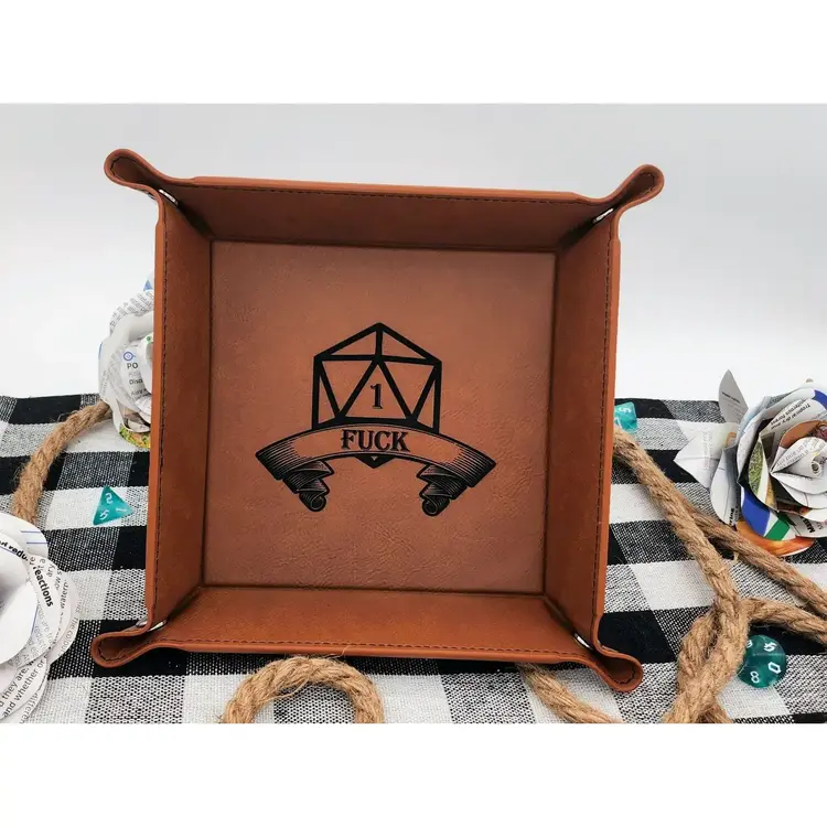 CRIT FAIL DICE TRAY WHITE WITH BLACK