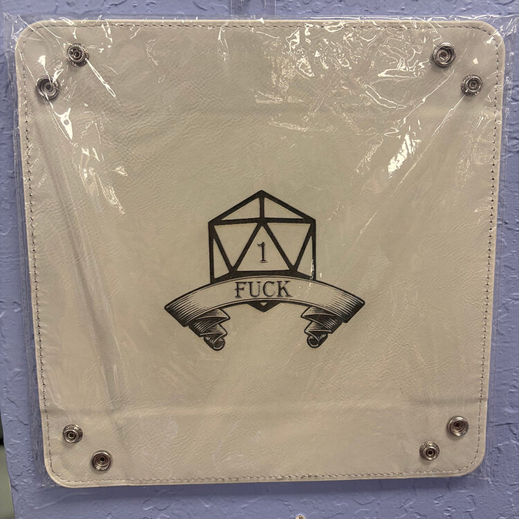 CRIT FAIL DICE TRAY WHITE WITH BLACK
