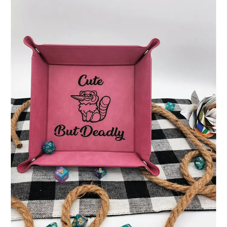 RED PANDA CUTE BUT DEADLY DICE TRAY PINK WITH BLACK