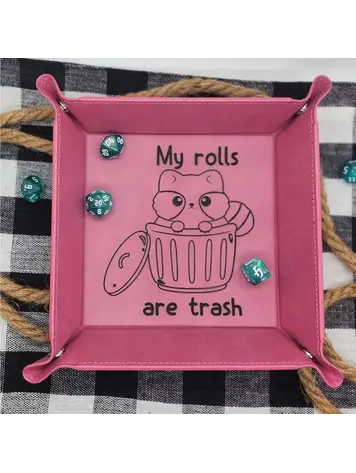 RACCOON TRASH CAN DICE TRAY GREY WITH BLACK