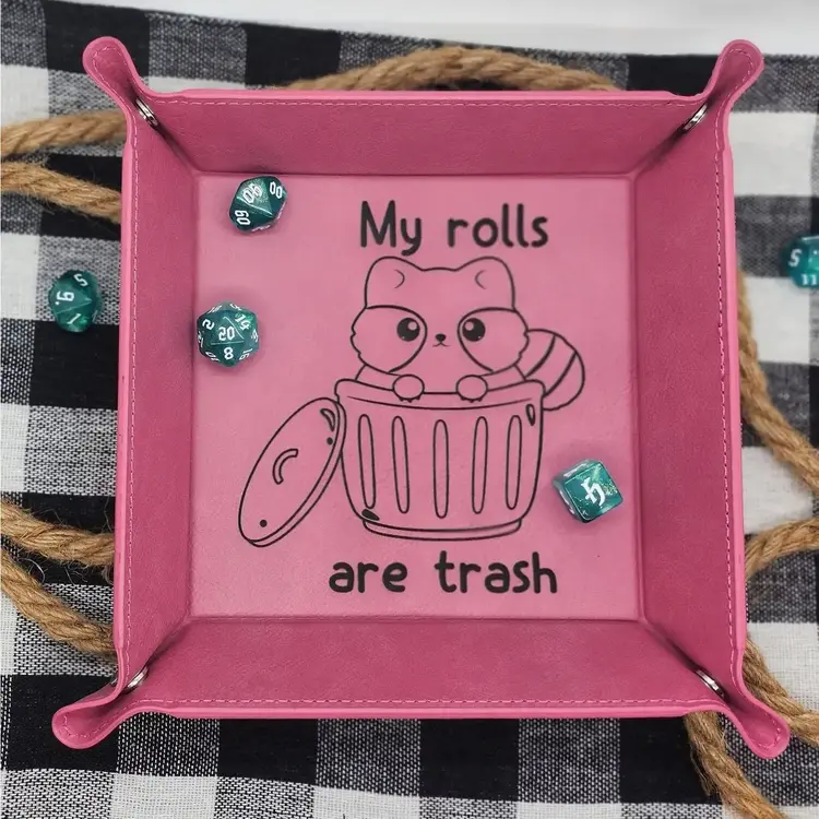 RACCOON TRASH CAN DICE TRAY GREY WITH BLACK