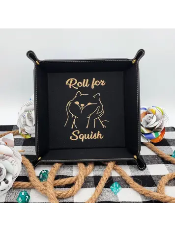 DOG ROLL FOR SQUISH DICE TRAY BROWN WITH GOLD