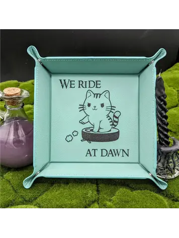 CAT VACUUM WE RIDE AT DAWN DICE TRAY TEAL WITH BLACK