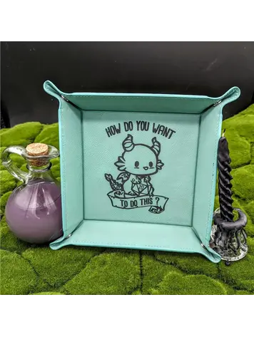 DRAGON HOW DO YOU WANT TO DO THIS DICE TRAY TEAL WITH BLACK