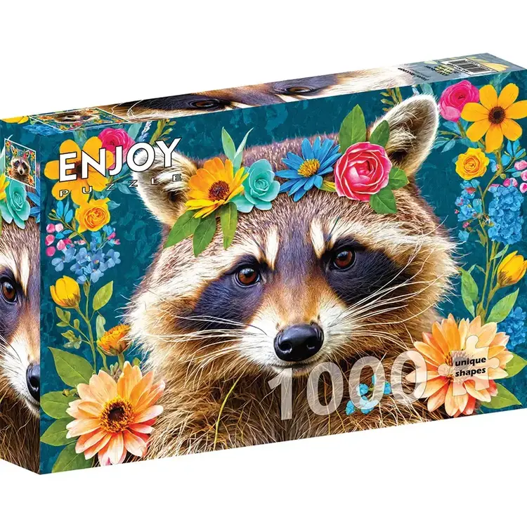FLORAL RACCOON 1000PC ENJOY PUZZLE