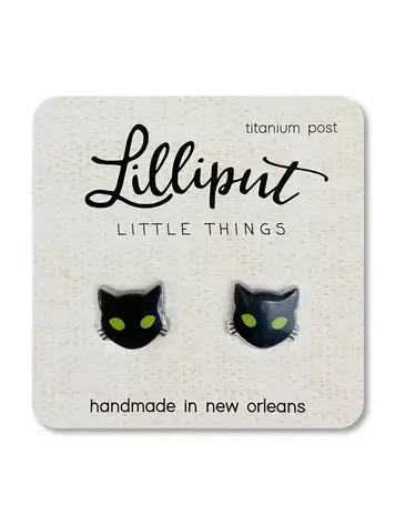 SPOOKY BLACK CAT EARRINGS