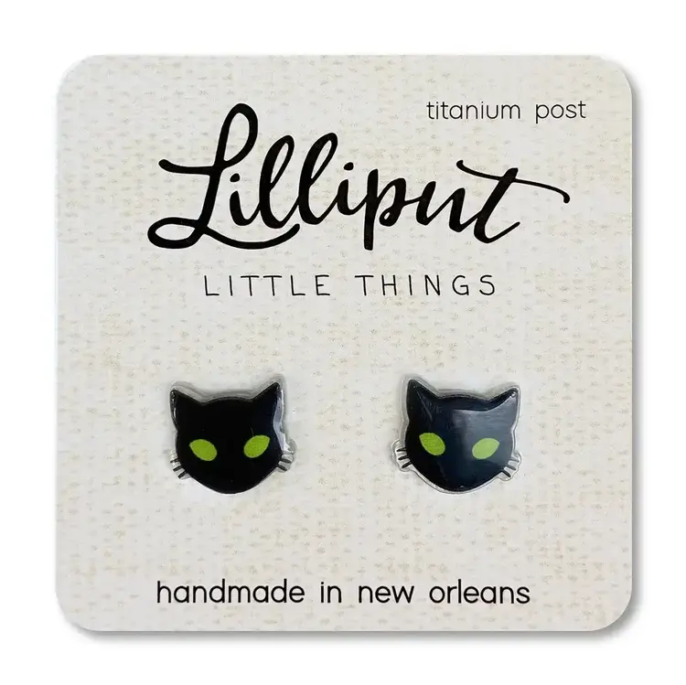 SPOOKY BLACK CAT EARRINGS