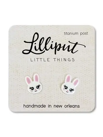 WHITE EASTER BUNNY EARRINGS