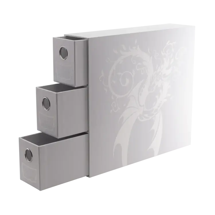 DRAGON SHIELD DRAGON SHIELD FORTRESS 3 CARD DRAWERS VERTICAL WHITE