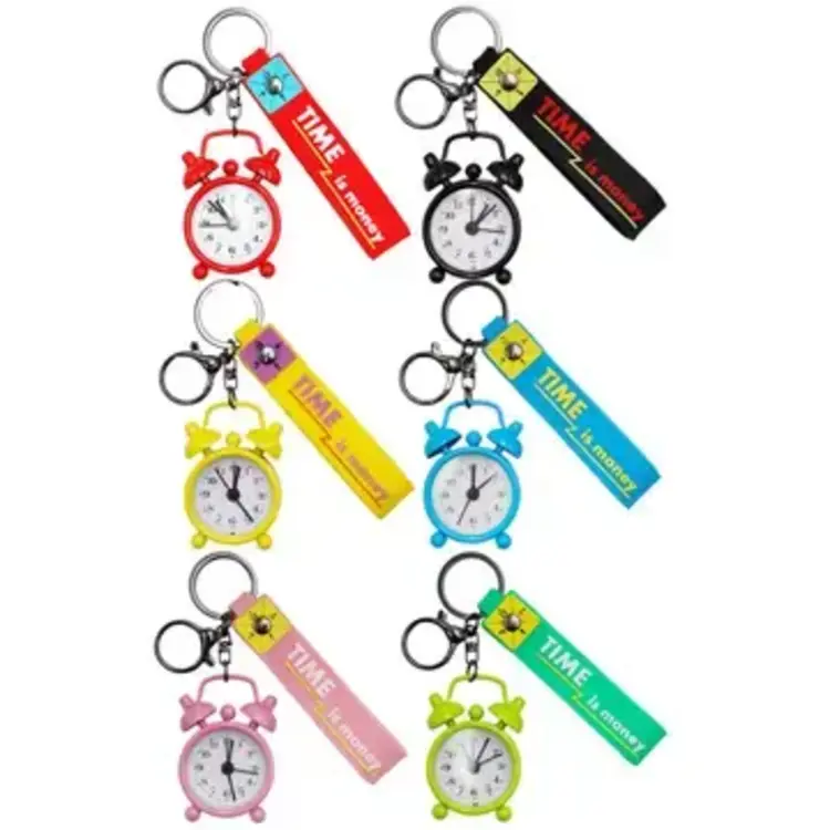 MINI RETRO ANALOG ALARM CLOCK KEY CHAIN