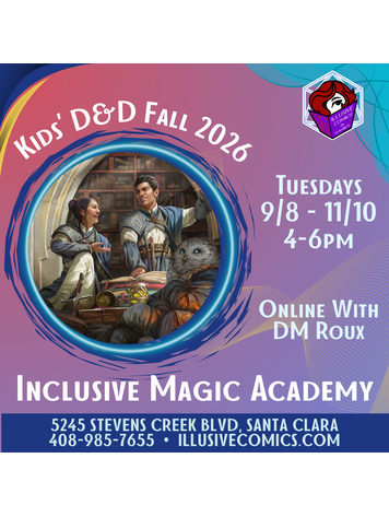 KIDS D&D ONLINE INCLUSIVE MAGIC ACADEMY Fall 2026 TUES 9/8-11/10 @ 4 PM