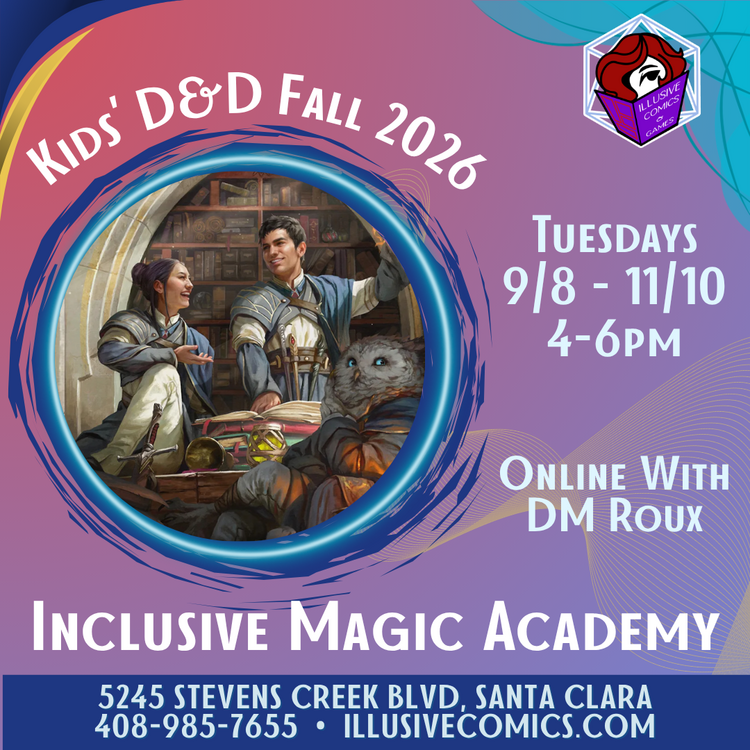 KIDS D&D ONLINE INCLUSIVE MAGIC ACADEMY Fall 2026 TUES 9/8-11/10 @ 4 PM