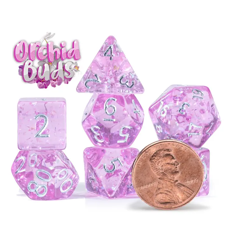 7 SET MIGHTY TINY DICE ORCHID BUDS