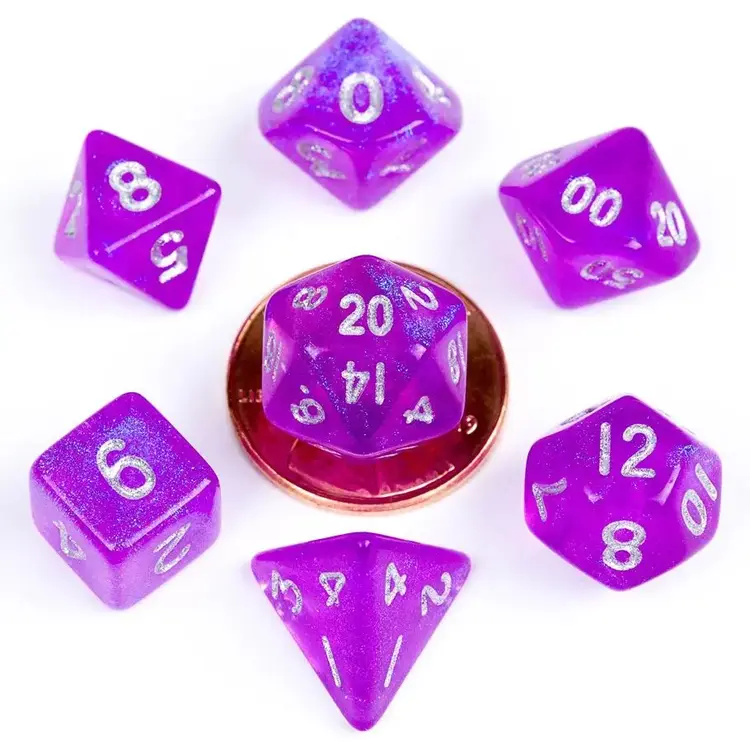 MDG MDG MINI POLYHEDRAL DICE SET: STARDUST PURPLE
