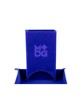 MDG FANROLL VELVET FOLD UP DICE TOWER BLUE
