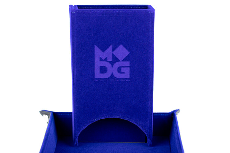MDG FANROLL VELVET FOLD UP DICE TOWER BLUE