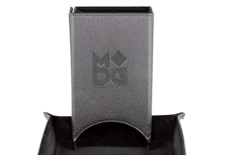 MDG FANROLL LEATHER FOLD UP DICE TOWER BLACK