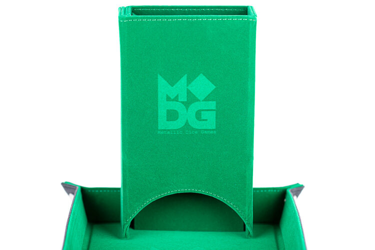 MDG FANROLL VELVET FOLD UP DICE TOWER GREEN