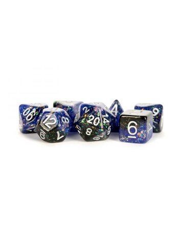 MDG FANROLL 16MM RESIN POLY DICE SET ETERNAL BLUE/BLACK
