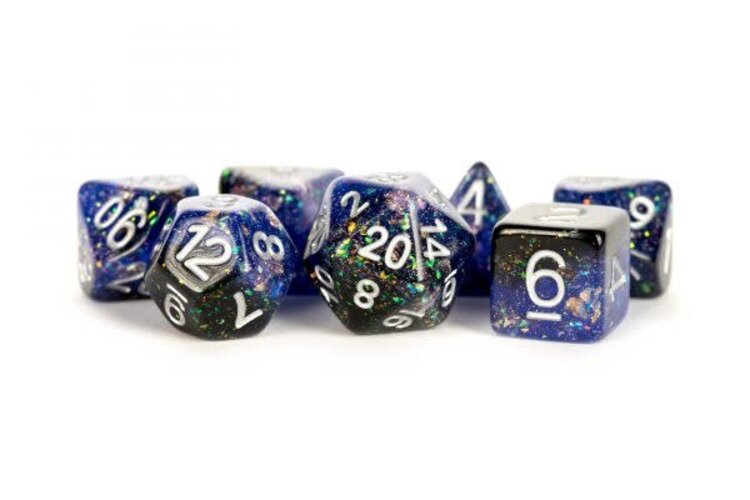 MDG FANROLL 16MM RESIN POLY DICE SET ETERNAL BLUE/BLACK