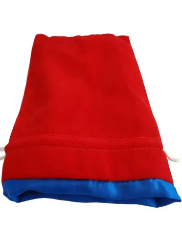 MDG FANROLL 6X8 LARGE VELVET DICE BAG RED/BLUE