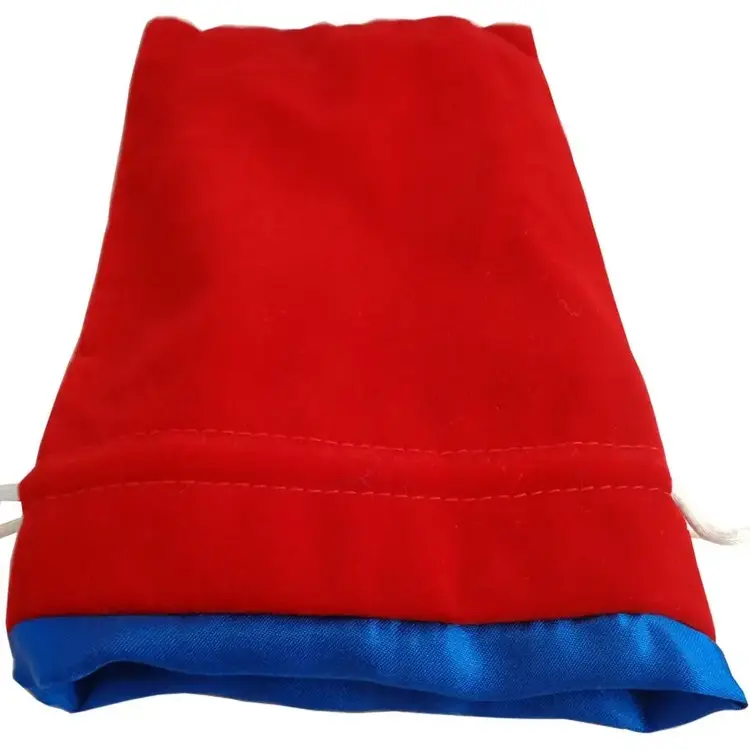 MDG FANROLL 6X8 LARGE VELVET DICE BAG RED/BLUE