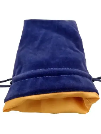 MDG FANROLL 4X6 SMALL VELVET DICE BAG BLUE/GOLD