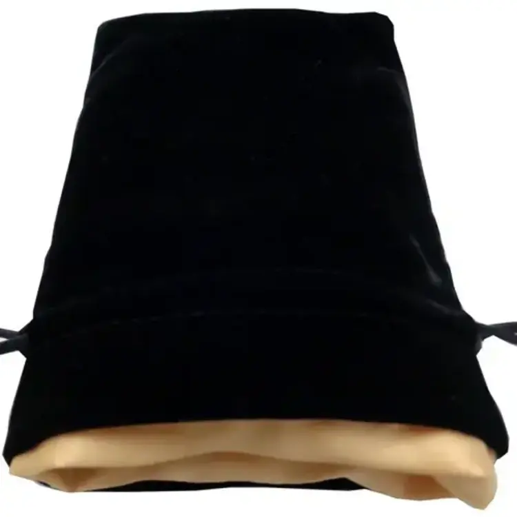 MDG FANROLL 4X6 SMALL VELVET DICE BAG BLACK/GOLD