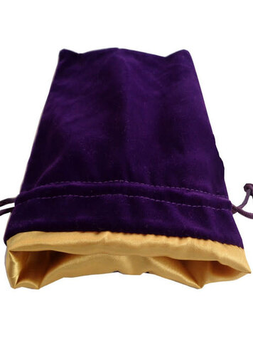 MDG FANROLL 4X6 SMALL VELVET DICE BAG PURPLE/GOLD