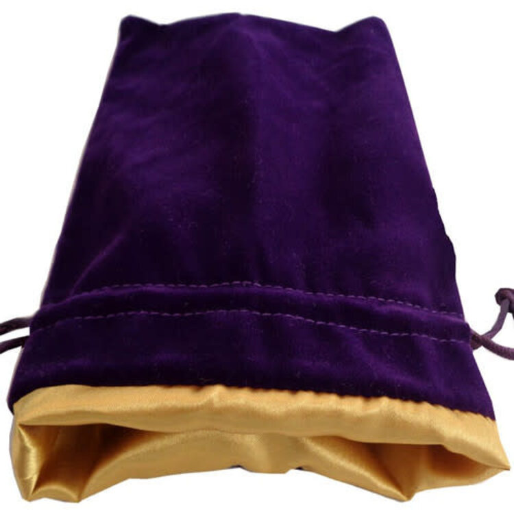 MDG FANROLL 4X6 SMALL VELVET DICE BAG PURPLE/GOLD