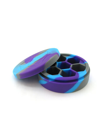 MDG FANROLL SILICONE ROUND DICE CASE PURPLE/GRAY/LIGHT BLUE