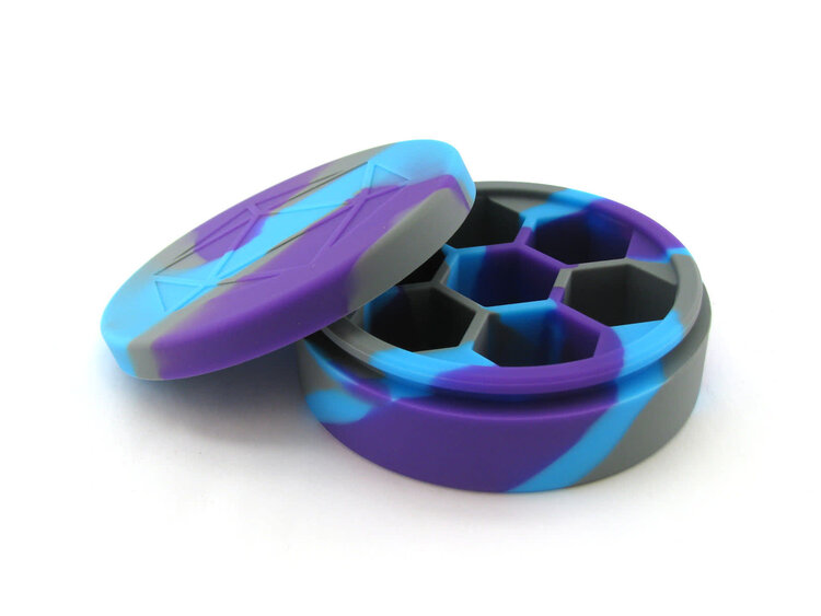 MDG FANROLL SILICONE ROUND DICE CASE PURPLE/GRAY/LIGHT BLUE