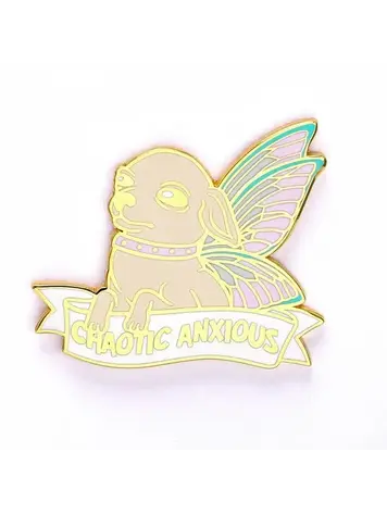HYMGHO ALTERNATIVE ALIGNMENTS ENAMEL PIN CHAOTIC ANXIOUS CHIHUAHUA