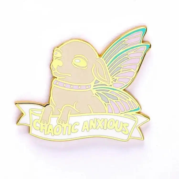 HYMGHO ALTERNATIVE ALIGNMENTS ENAMEL PIN CHAOTIC ANXIOUS CHIHUAHUA