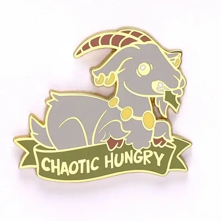 HYMGHO ALTERNATIVE ALIGNMENTS ENAMEL PIN CHAOTIC HUNGRY GOAT