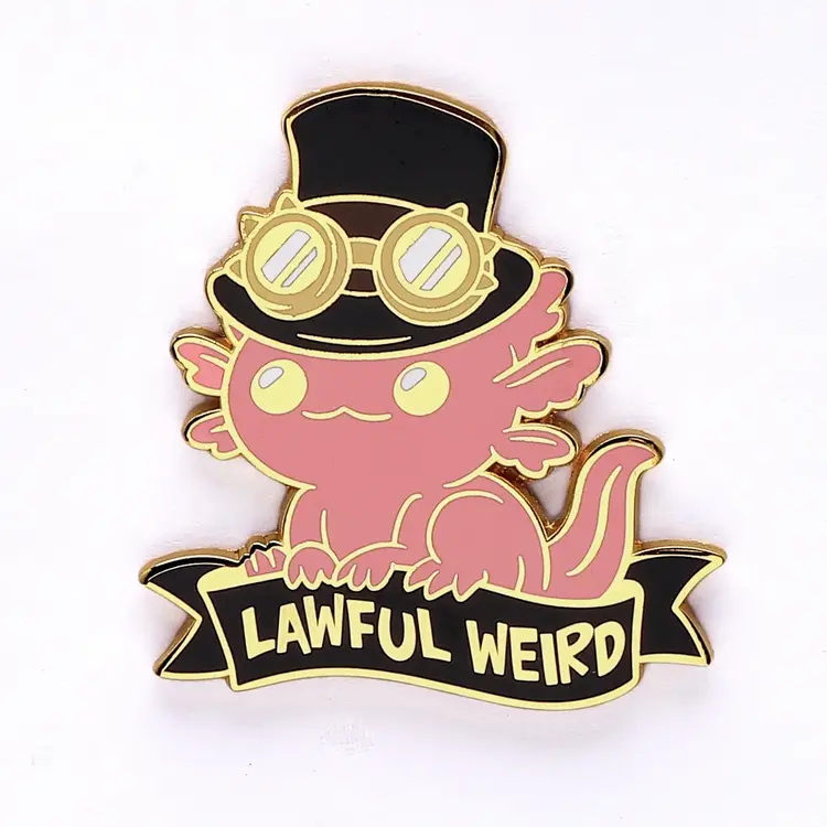 HYMGHO ALTERNATIVE ALIGNMENTS ENAMEL PIN LAWFUL WEIRD AXOLOTL