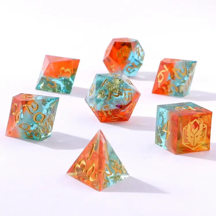 HYMGHO CAPTURED MAGIC SHARP RESIN DICE SUNSET MIRAGE