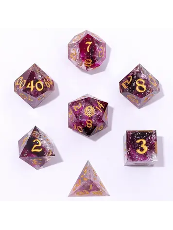 HYMGHO CAPTURED MAGIC SHARP EDGE RESIN DICE SORCERER'S MIST